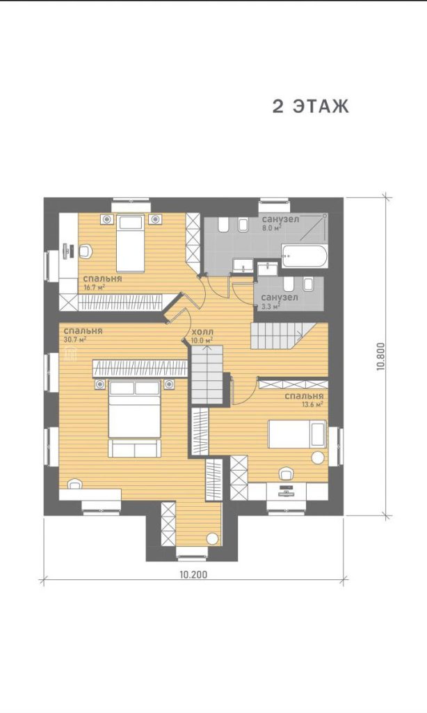 Кирпичный коттедж Каскад M1 МК-04-1