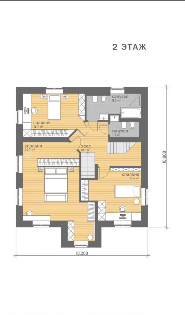 Кирпичный коттедж Каскад M2 МК-04-2